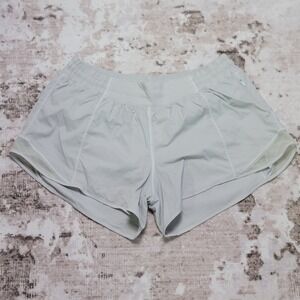 Lululemon Hotty Hot Shorts Lined Size 12 EUC Pale Blue/Grey Running Summer Gym